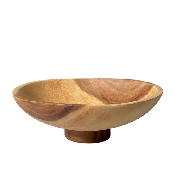 HANDMADE Large Wooden Footed Bowl - Picture 2 of 13